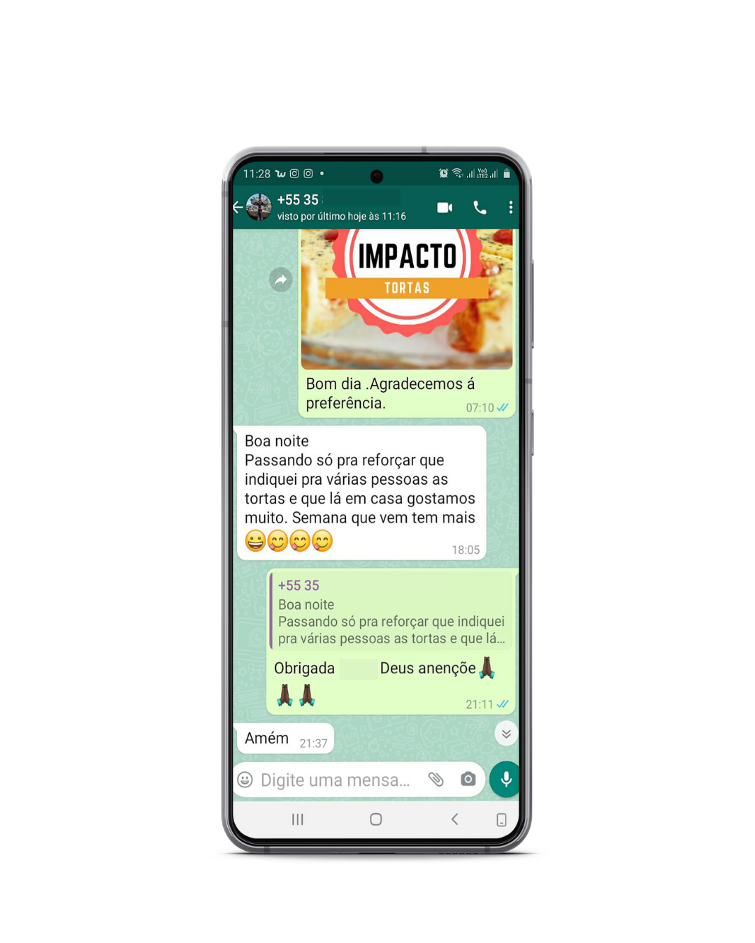 O que os clientes dizem Impacto Tortas